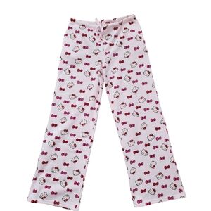 Hello Kitty Pink Sweatpants, Mini HK face Graphic Print